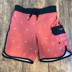 Abercrombie & Fitch Coral Swim Shorts with Black Trim